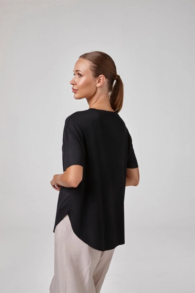 Relactive Kadın Kısa Kollu Sıfır Yaka T-Shirt-Si̇yah