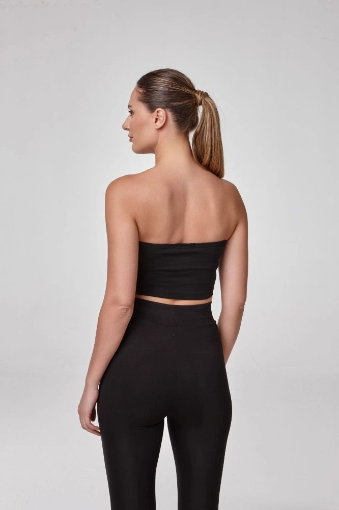 Relactive Kadın Straplez Crop-Si̇yah
