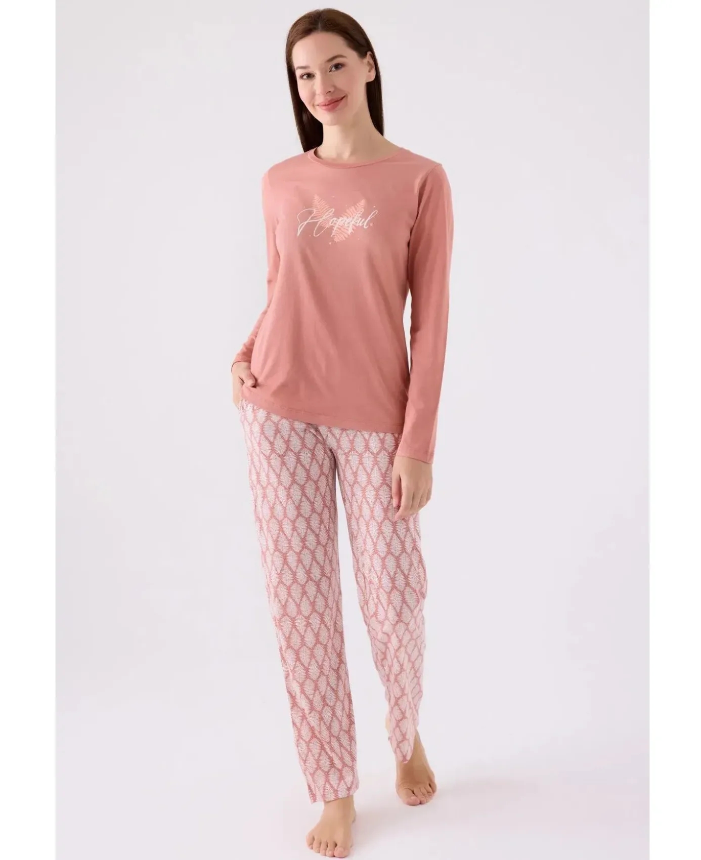 Arnetta 3071 Pamuklu Kadın Uzun Kollu Pijama Takımı