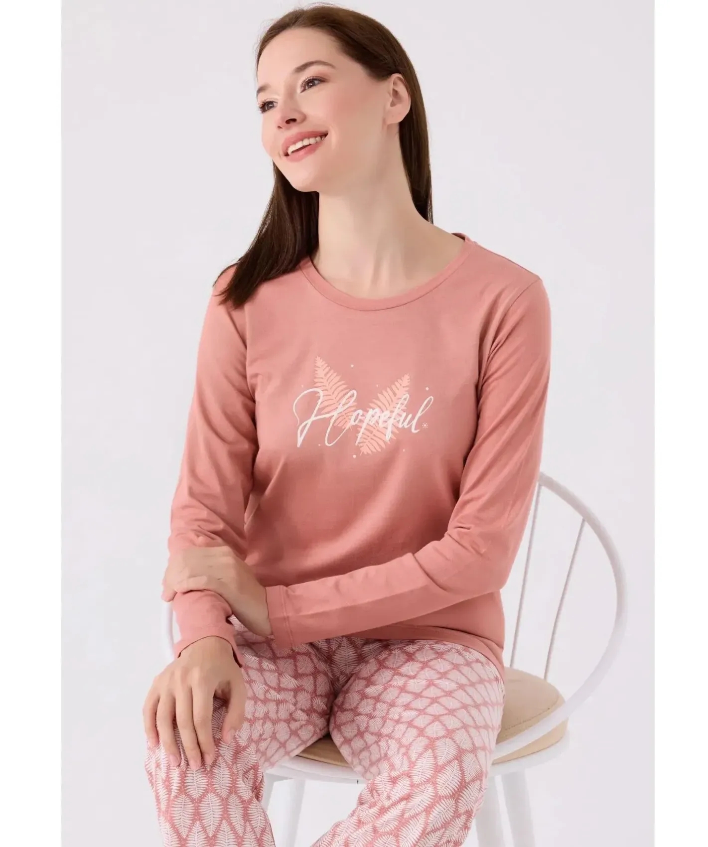 Arnetta 3071 Pamuklu Kadın Uzun Kollu Pijama Takımı