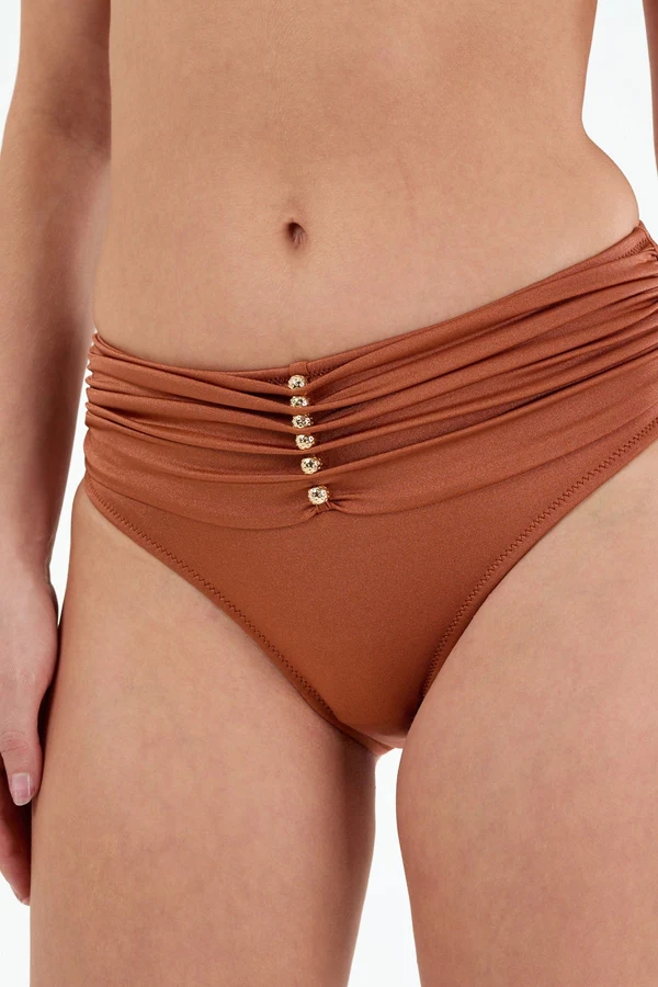 B21190 Straplez Boş Kap Boncuklu Bikini Takım