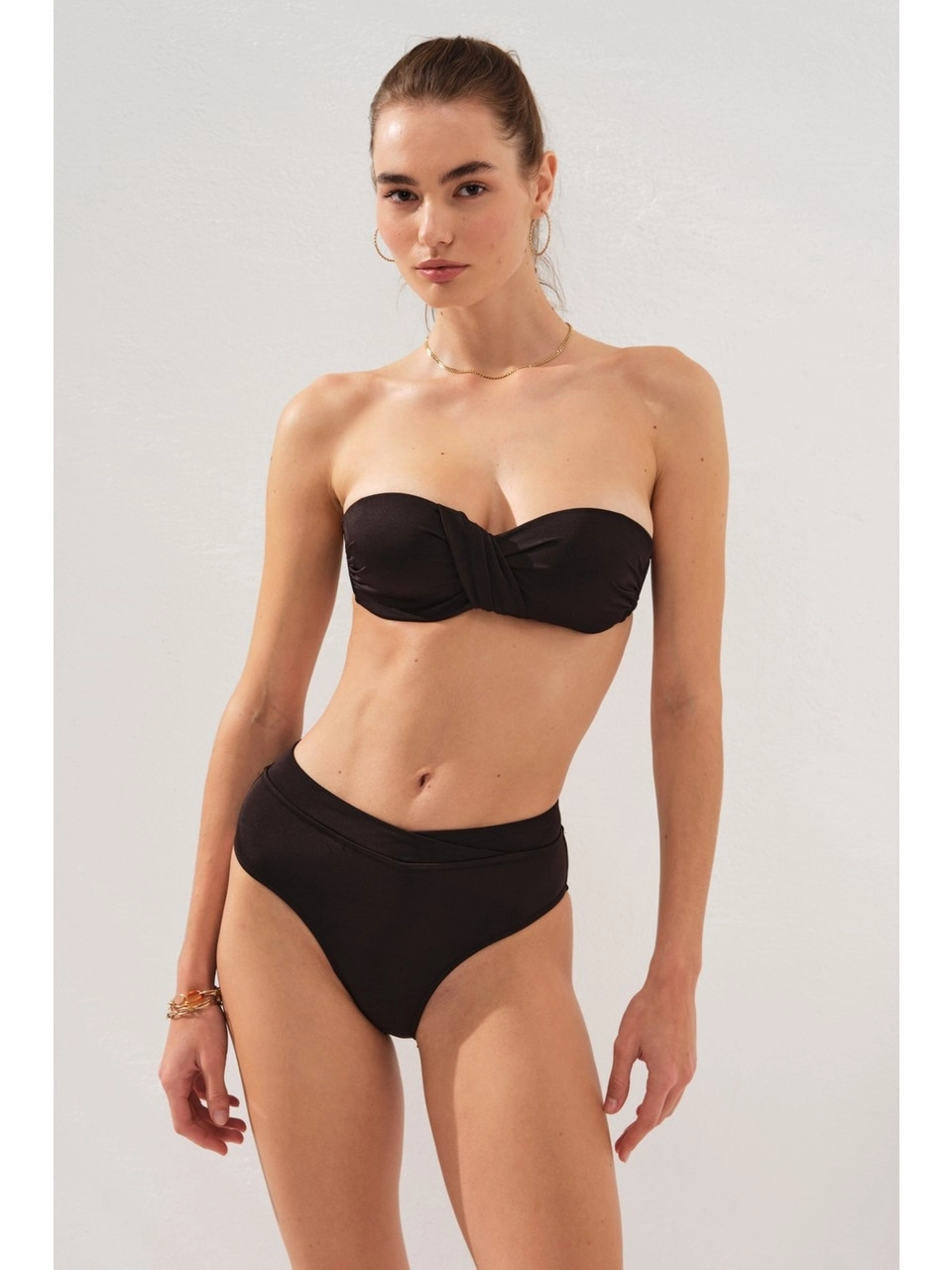 Pierre Cardin 241275 Kadın Straplez Kaplı Bikini Takım-Siyah