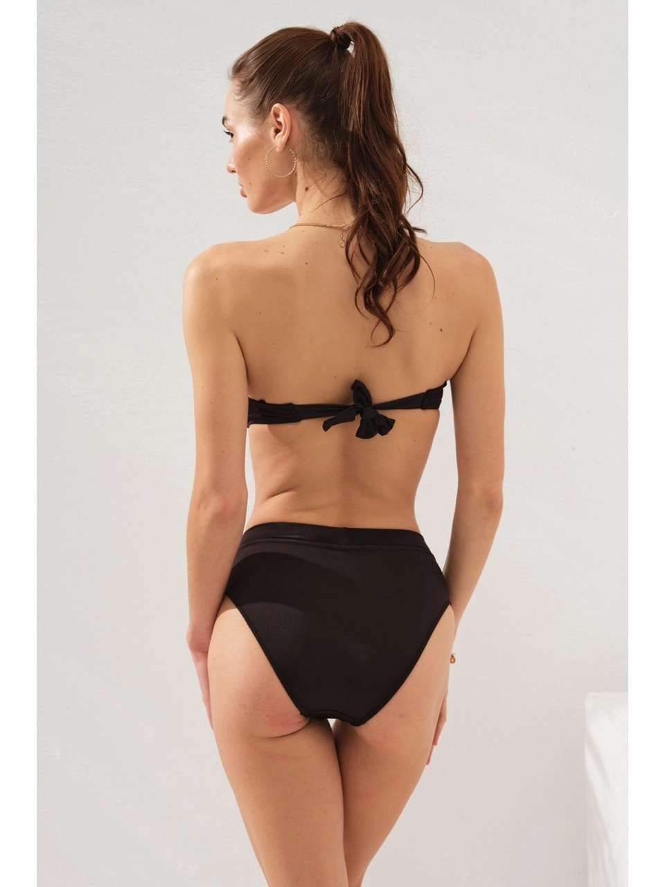 Pierre Cardin 241275 Kadın Straplez Kaplı Bikini Takım-Siyah