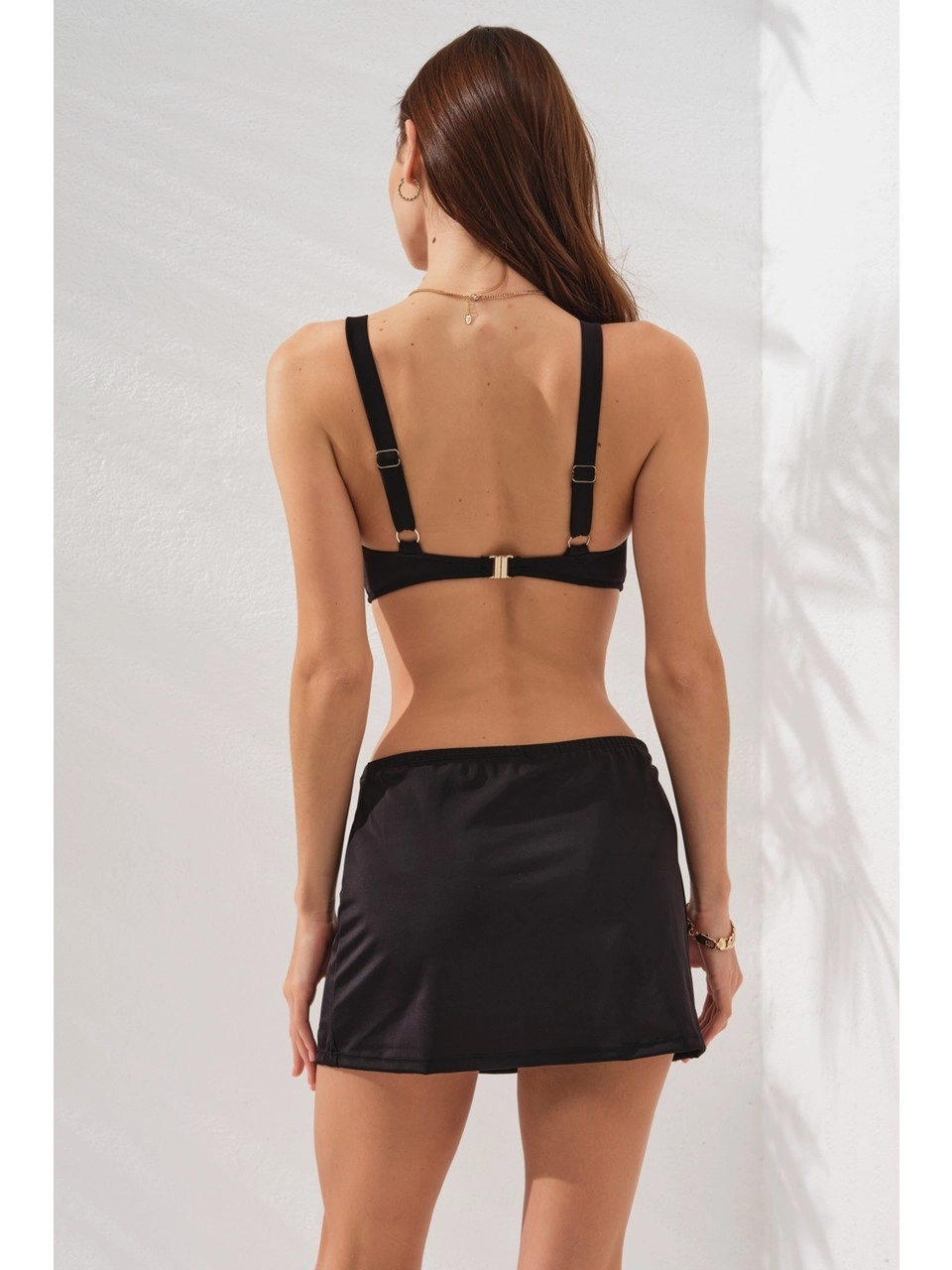 PİERRE CARDİN PEARL ETEKLİ FRA BİKİNİ TAKIM ÜÇLÜ SET-Si̇yah