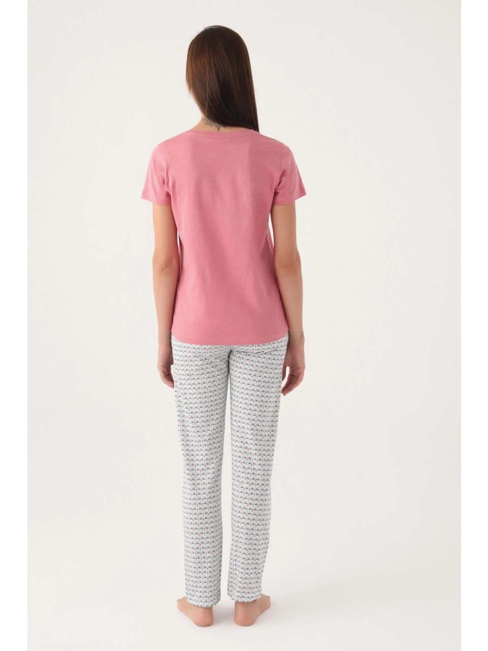 Arnetta 2882 Pamuklu Kısa Kollu Patlı Battal Kadın Pijama Takımı