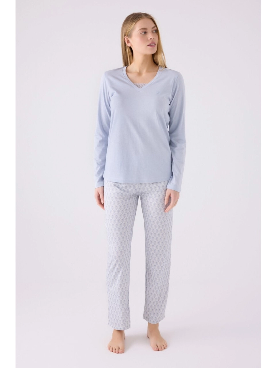 Pierre Cardin 8887 Uzun Kollu Kadın Pijama Takımı
