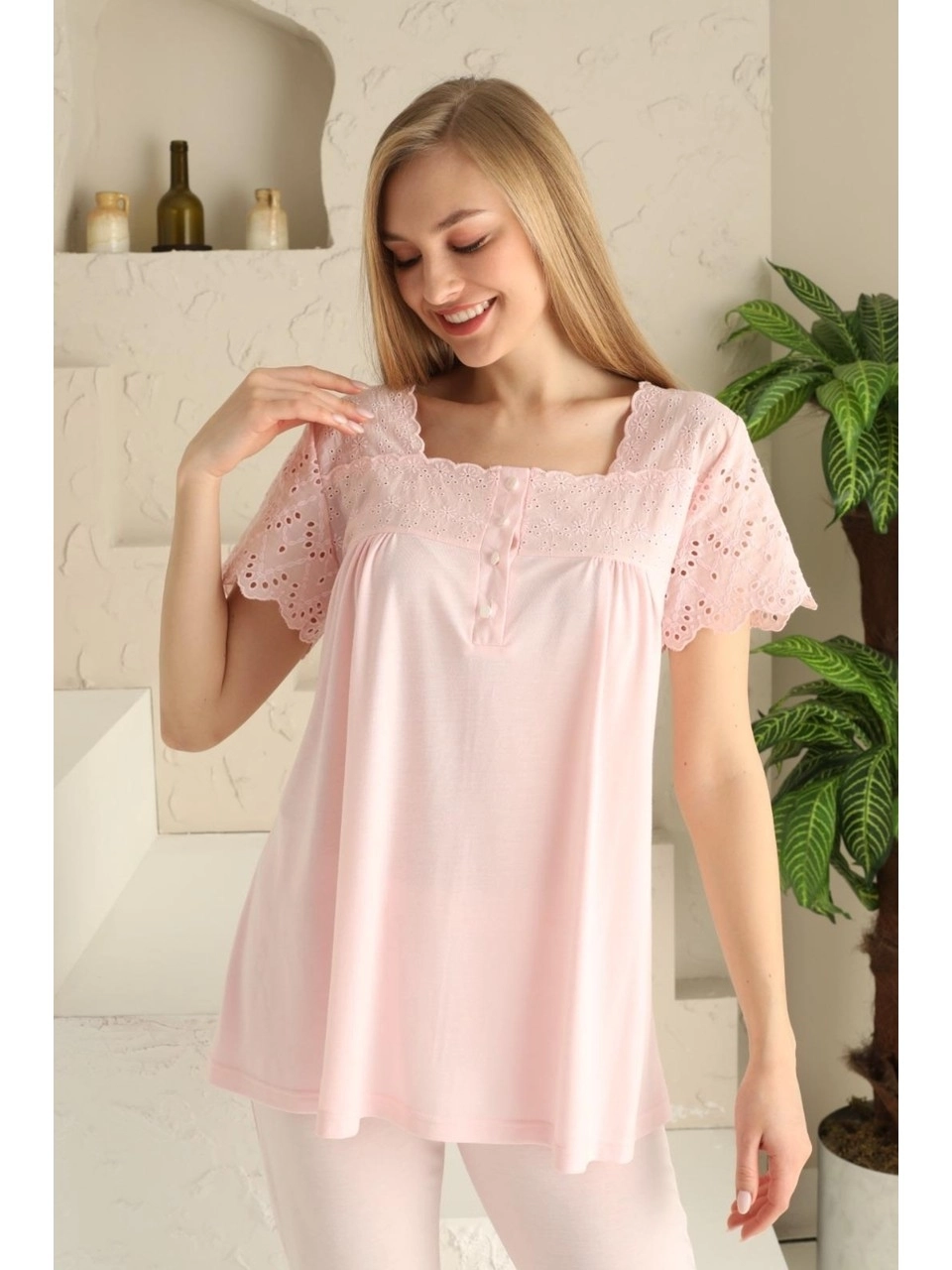 LİMİSSİ KADIN LOHUSA PİJAMA TAKIMI-Pembe