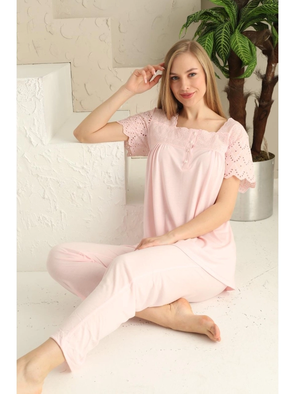 LİMİSSİ KADIN LOHUSA PİJAMA TAKIMI-Pembe