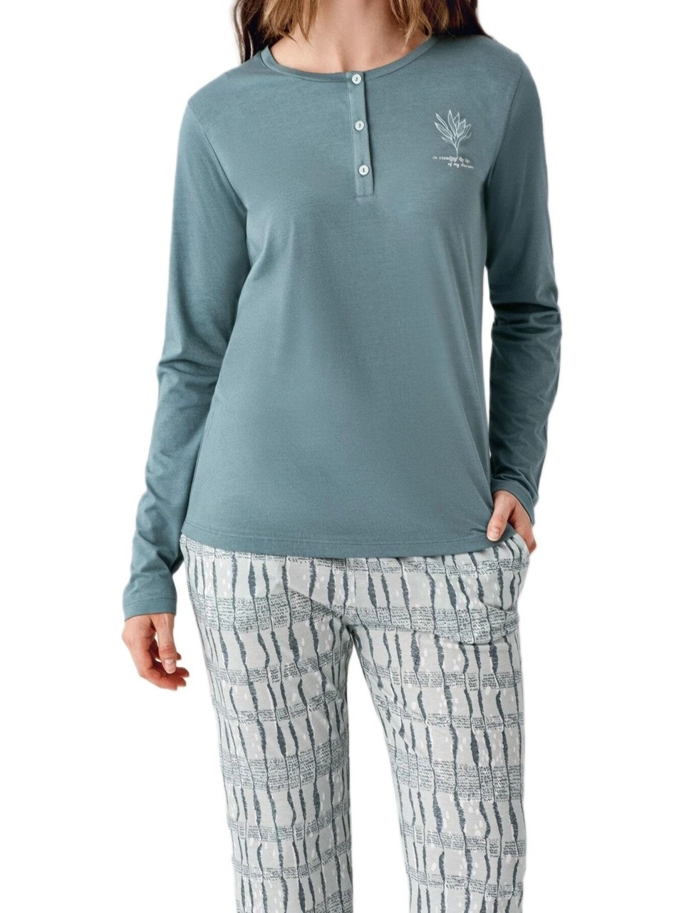 Arnetta KadınBüyük Beden Yeşil Pijama Takımı 3406-X