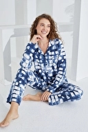 Etoile Kadın Pamuklu Pijama Takımı-Mavi̇