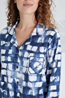 Etoile Kadın Pamuklu Pijama Takımı-Mavi̇