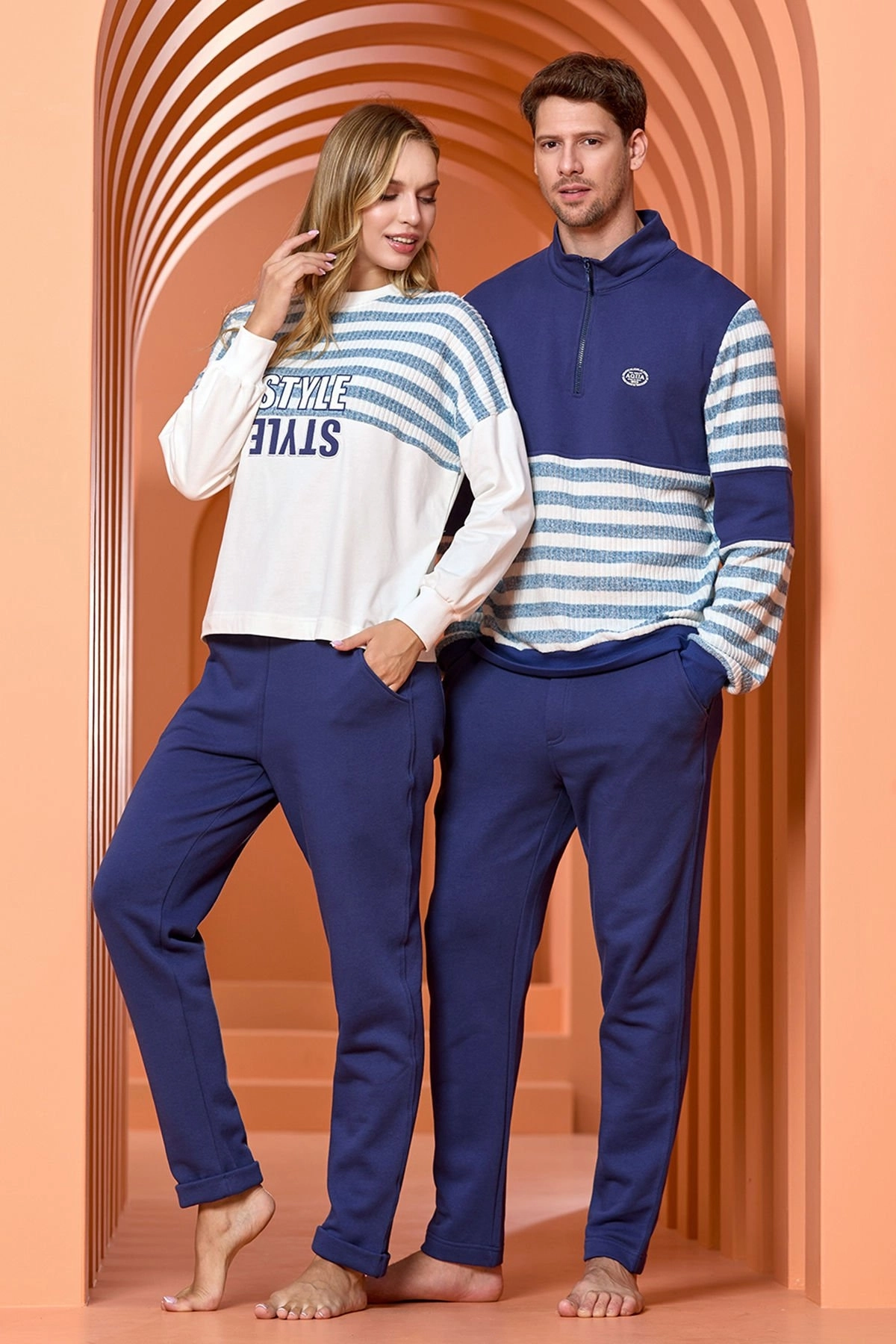 CossybyAqua 25280 Çizgi Desen Spor 2’li Takım