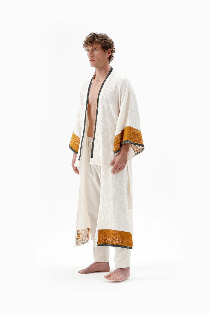 İki Kız Crinkle Kimono