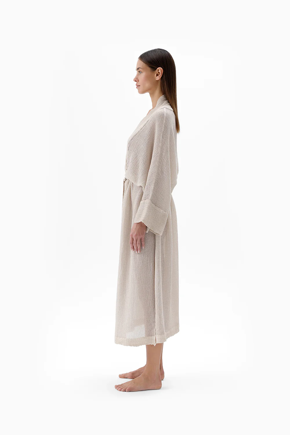 İki Kız Crinkle Bambu Vizon Kimono