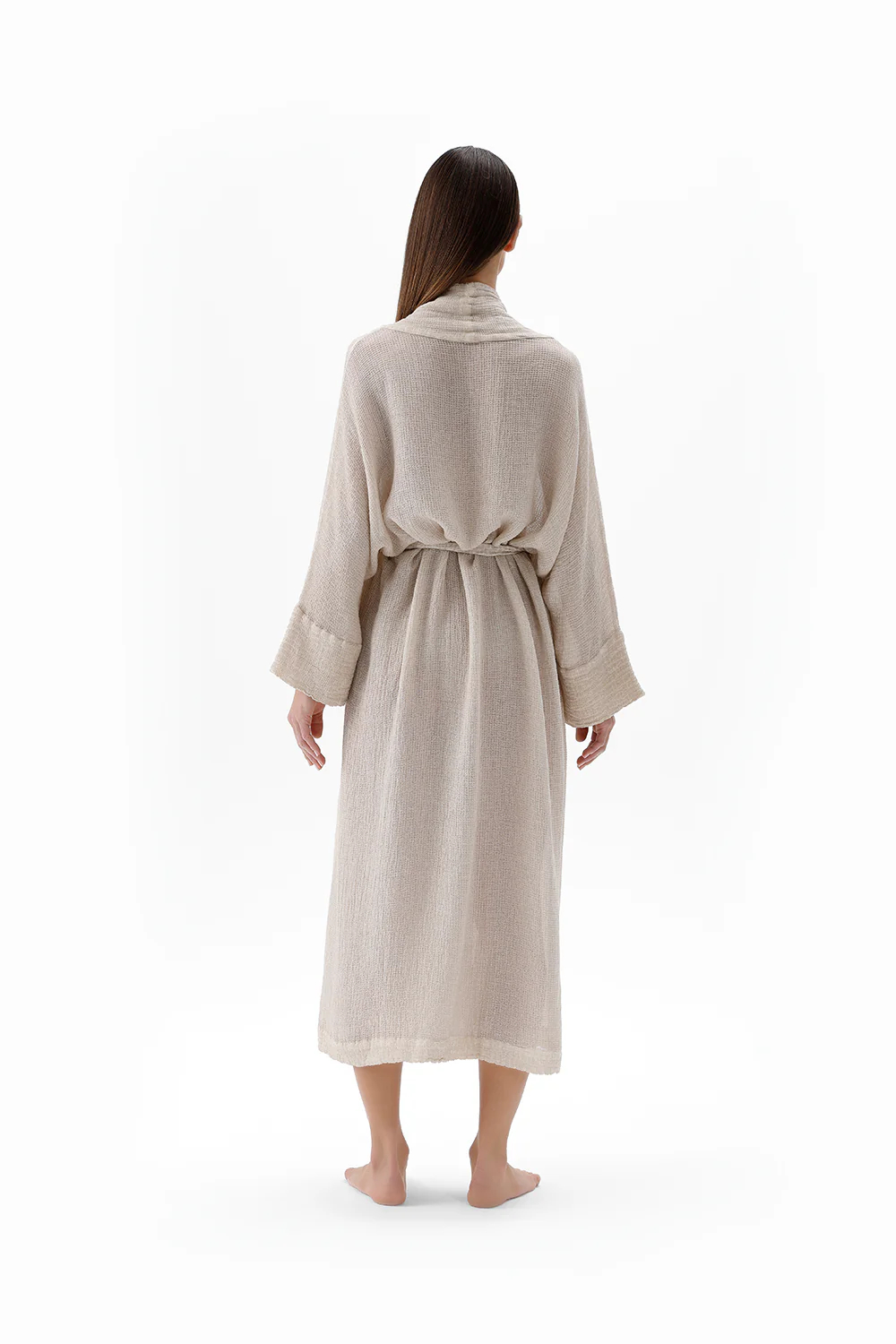 İki Kız Crinkle Bambu Vizon Kimono