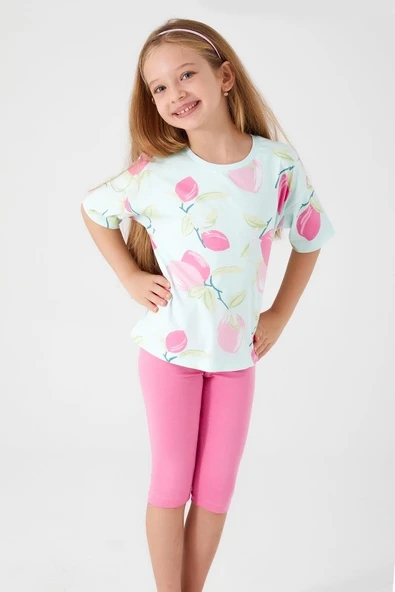 ROLY POLY KIZ GARSON KAPRİ TAKIM-Mint