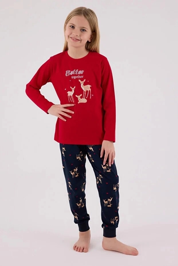 Arnetta Kız Çocuk  Kırmızı Pijama Takımı 3450-G