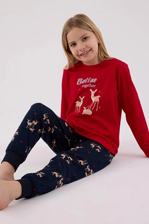 Arnetta Kız Çocuk  Kırmızı Pijama Takımı 3450-G