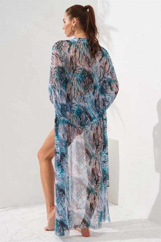 Pierre Cardin Belden Bağlamalı Uzun Kimono  231812-D-Coral