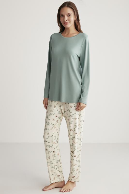 Alin 325 Yumuşak Doku Uzun Kol Kadın Pijama Takımı