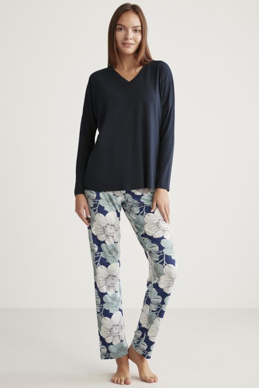 Alin 328 Yumuşak Doku Uzun Kol Kadın Pijama Takımı