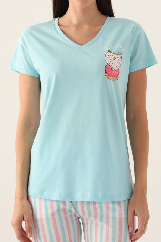 Arnetta 2888 Pamuklu Kısa Kollu Kadın Pijama Takımı
