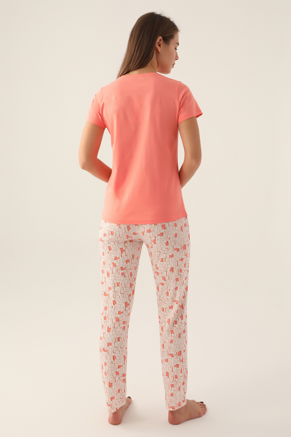 Arnetta 2891 Pamuklu Kısa Kollu Battal Kadın Pijama Takımı