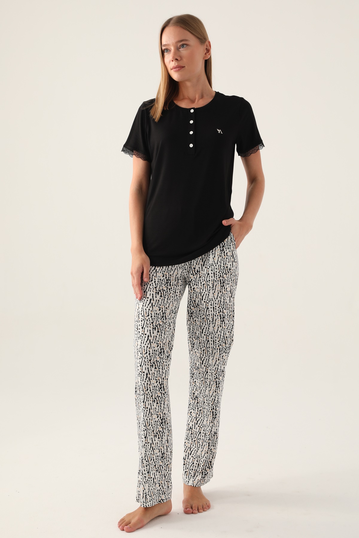 Arnetta 2898 Pamuklu Kısa Kollu Kadın Pijama Takımı