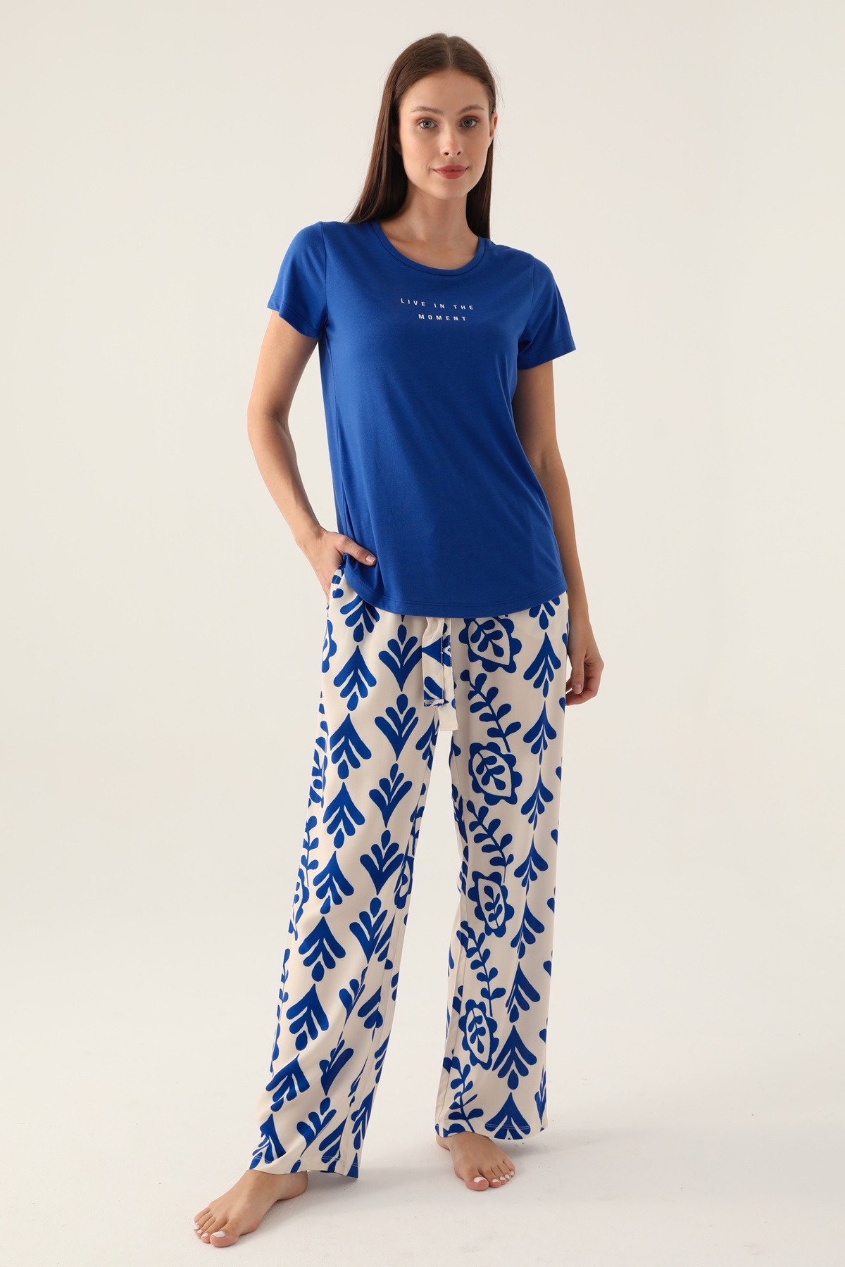 Arnetta 2922 Kısa Kollu Altı Dokuma Kadın Pijama Takımı