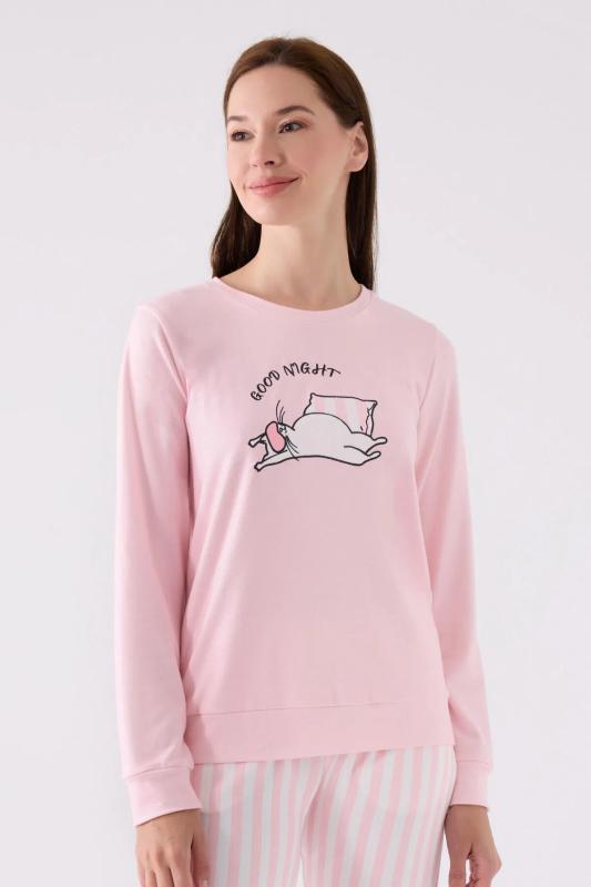 Arnetta 3060 Pembe Uzun Kollu Kadın Pijama Takımı