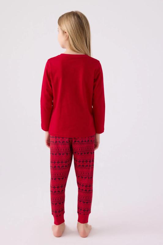 Arnetta 3106 Pamuklu Anne Kız Uzun Kollu Garson Kız Çocuk Pijama Takım