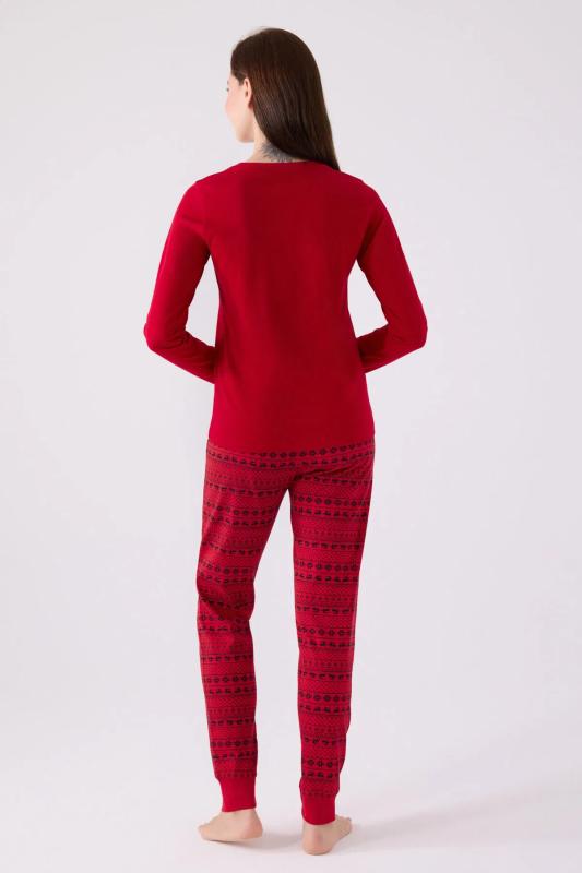 Arnetta 3106 Pamuklu Anne Kız Uzun Kollu Kadın Pijama Takımı