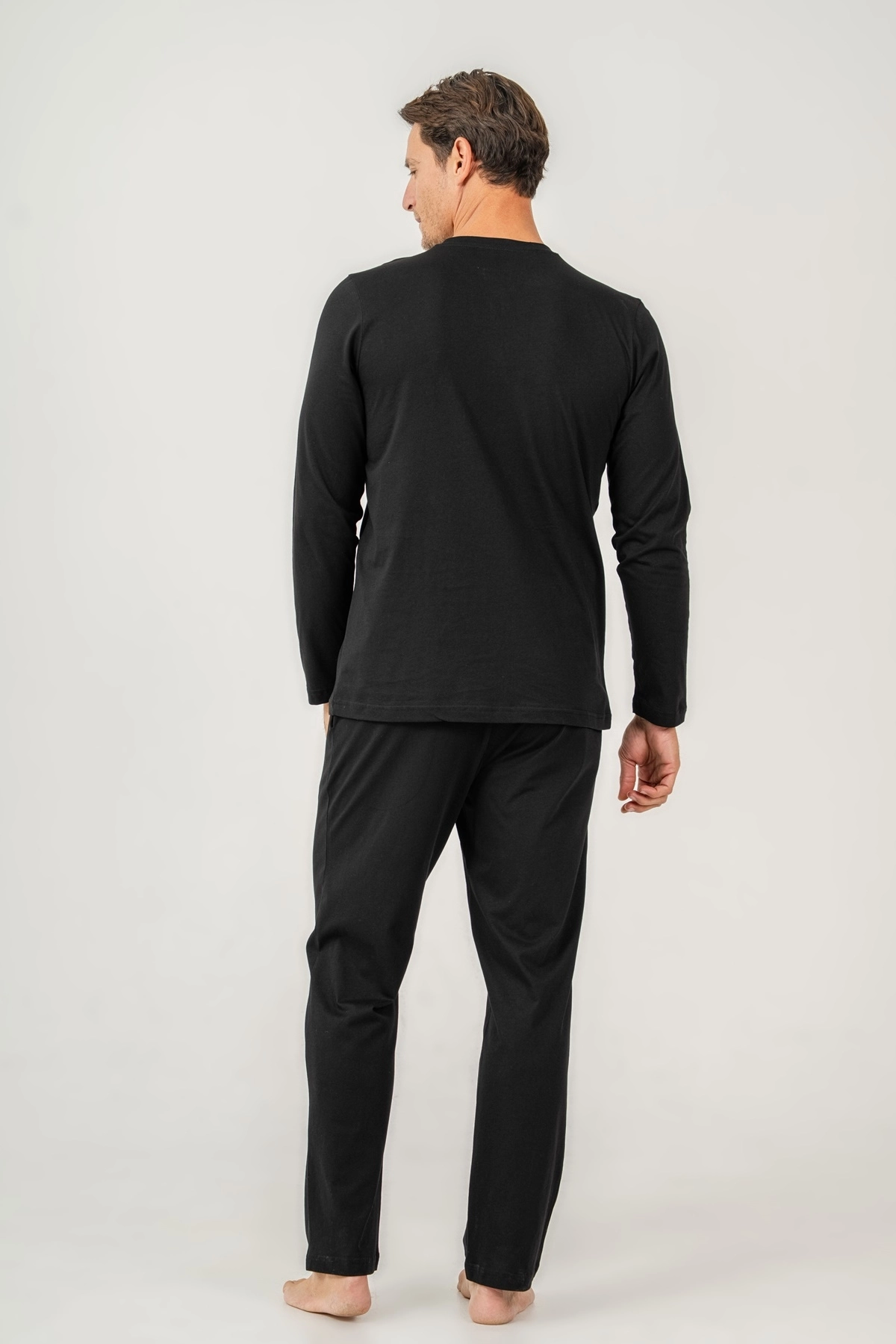 Arnetta 3694 Erkek Uzun Kol Pijama Takımı-Siyah