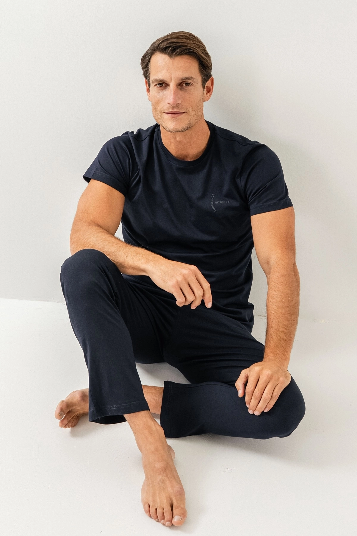 Arnetta 3696 Erkek Kısa Kollu Pijama Takımı-Lacivert