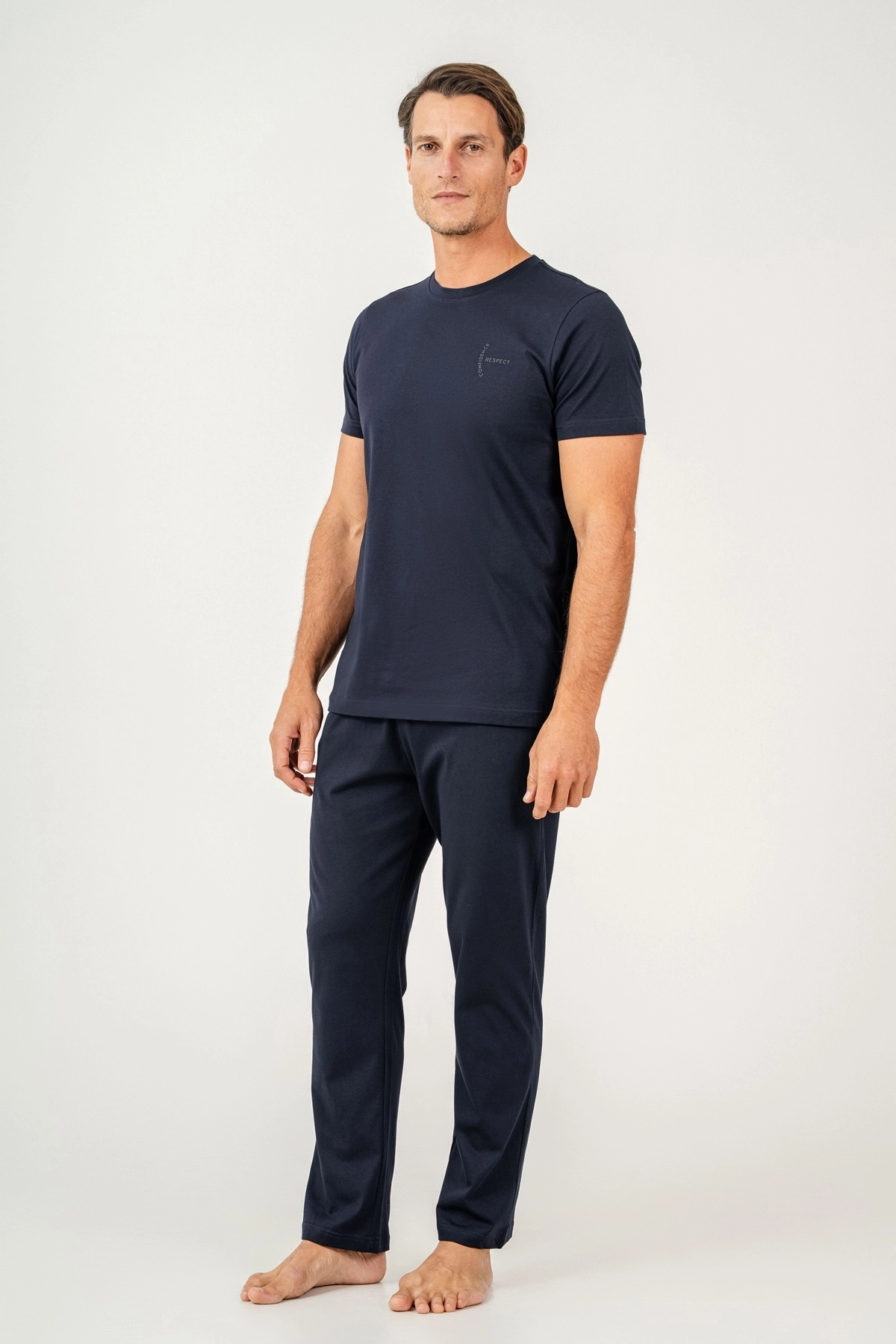 Arnetta 3696 Erkek Kısa Kollu Pijama Takımı-Lacivert