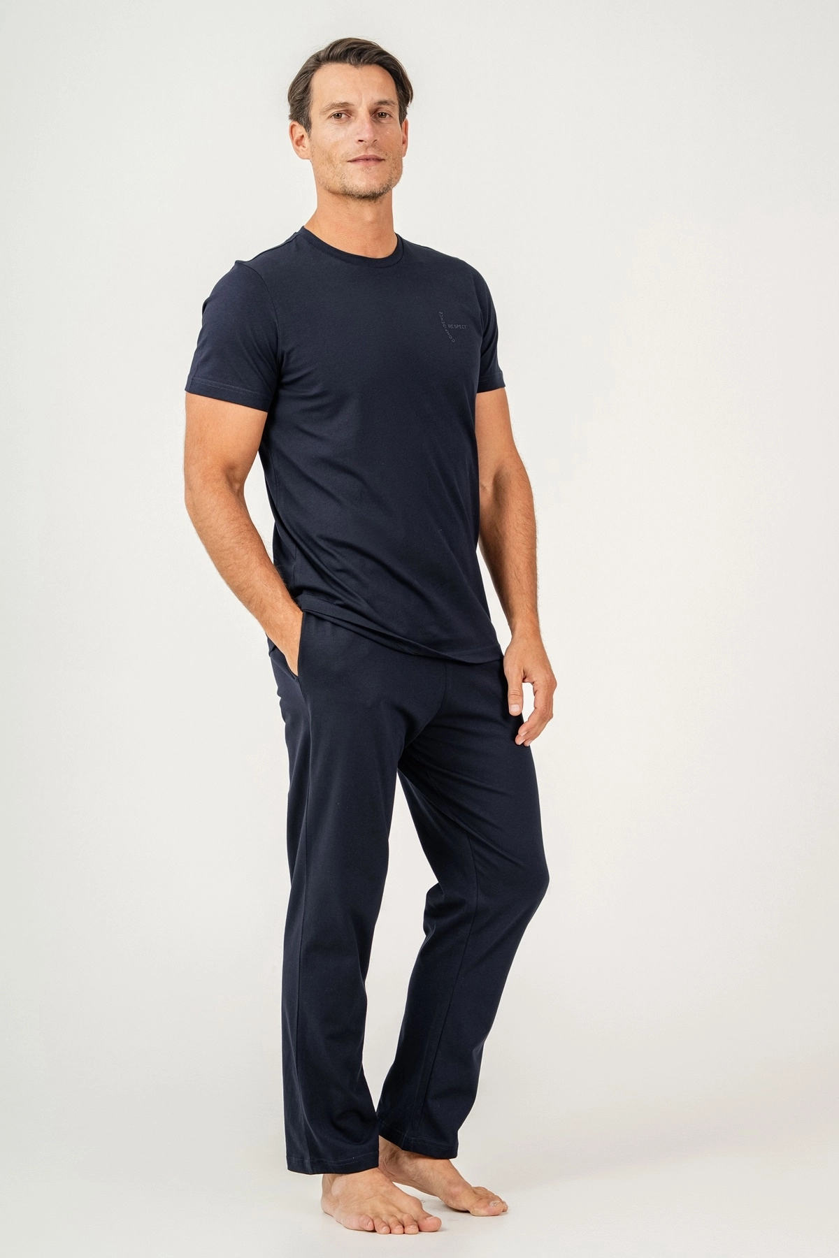 Arnetta 3696 Erkek Kısa Kollu Pijama Takımı-Lacivert