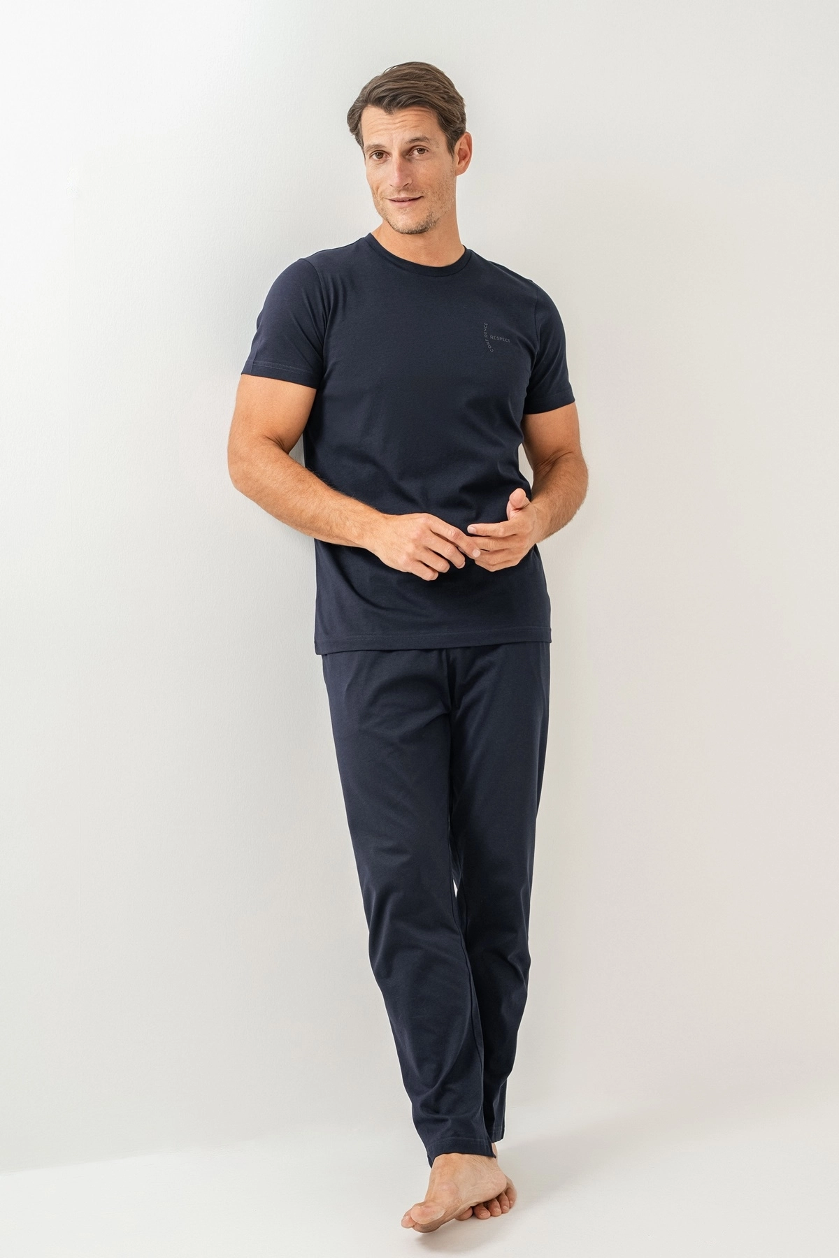Arnetta 3696 Erkek Kısa Kollu Pijama Takımı-Lacivert