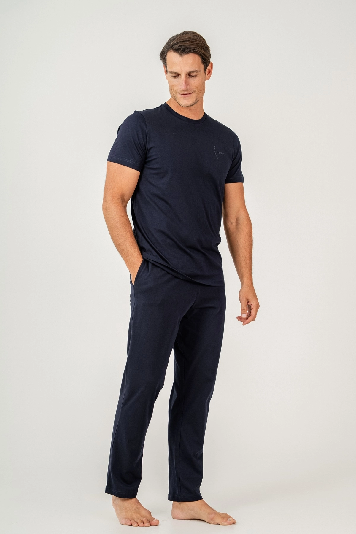 Arnetta 3696 Erkek Kısa Kollu Pijama Takımı-Lacivert