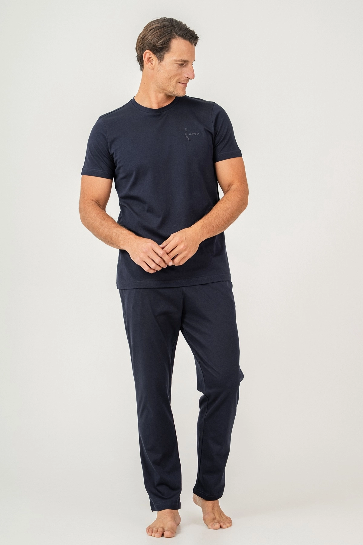 Arnetta 3696 Erkek Kısa Kollu Pijama Takımı-Lacivert