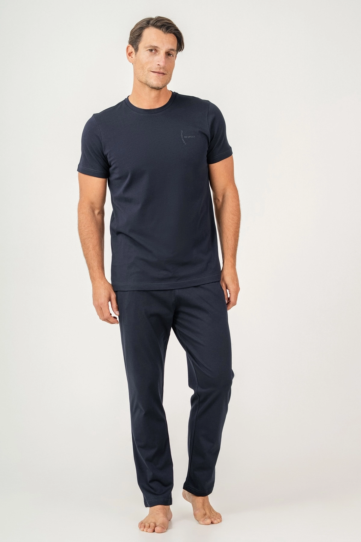 Arnetta 3696 Erkek Kısa Kollu Pijama Takımı-Lacivert