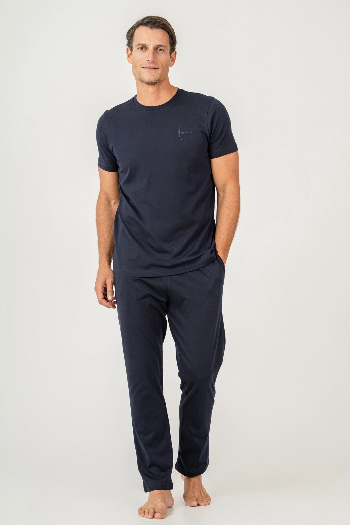Arnetta 3696 Erkek Kısa Kollu Pijama Takımı-Lacivert
