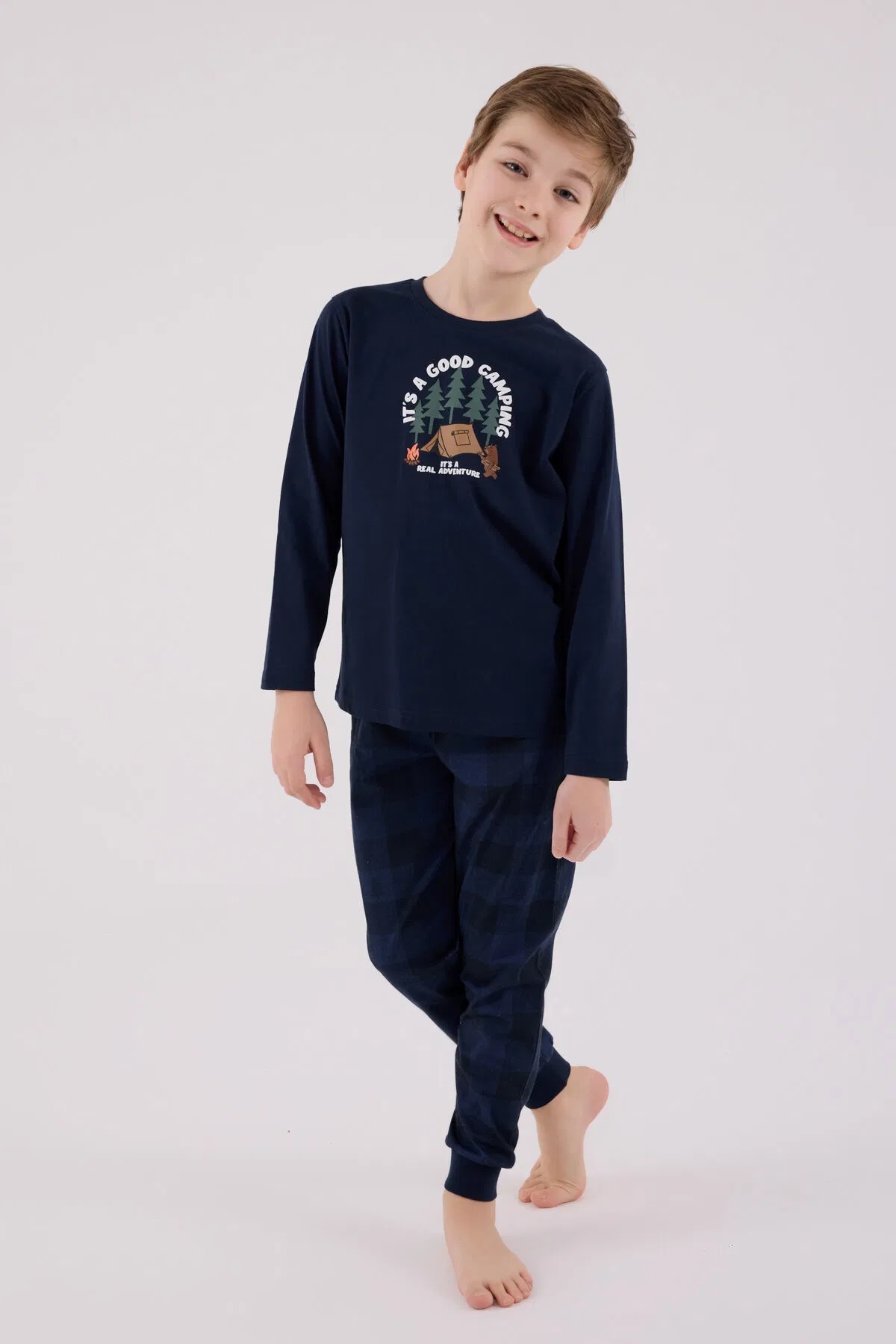 Arnetta Erkek Çocuk Haki Pijama Takımı 3500-G-Lacivert