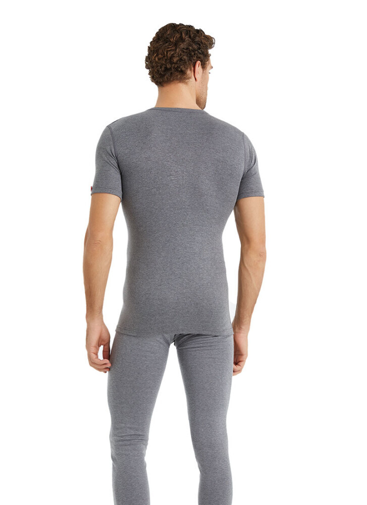 Blackspade Termal Aktif Unisex V Yaka T-Shirt Kısa Slv.-Gri