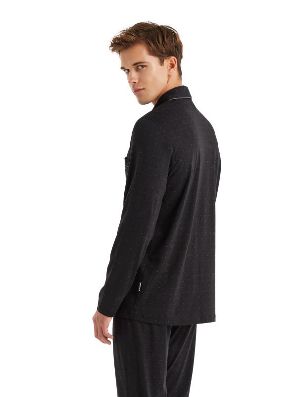 Blackspade 40571 Modal Uzun Kollu Önden Düğmeli Erkek Pijama Takımı