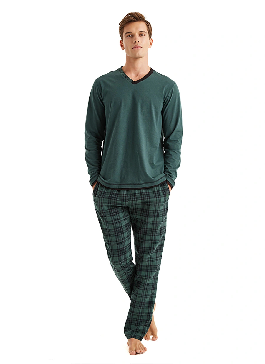 Blackspade 40587 Uzun Kollu V Yaka Erkek Pijama Takımı