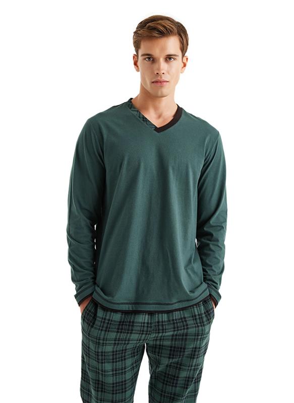 Blackspade 40587 Uzun Kollu V Yaka Erkek Pijama Takımı