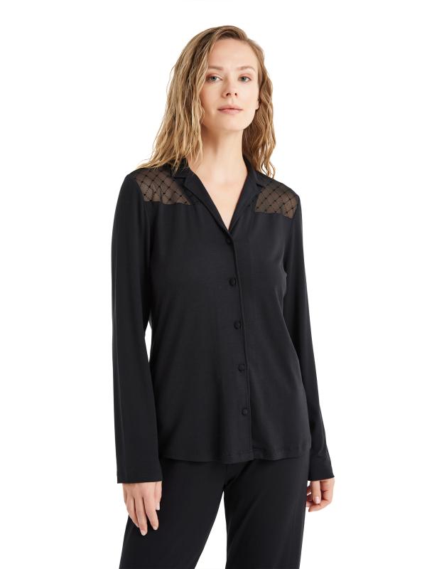Blackspade 51606 Modal Uzun Kollu Kadın Gömlek Pijama Takımı
