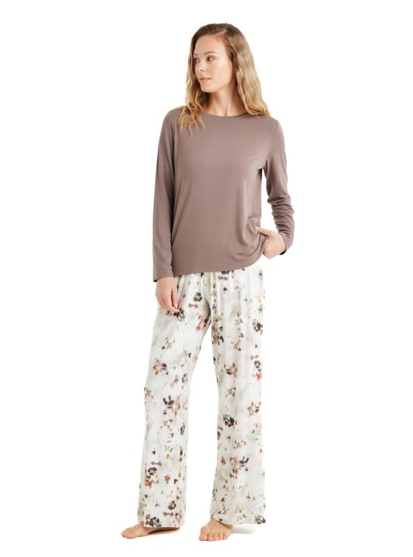 Blackspade 51618 Modal Yuvarlak Yaka Uzun Kollu Kadın Pijama Takımı