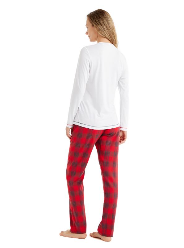 Blackspade 51622 Pamuklu Yuvarlak Yaka Uzun Kollu Kadın Pijama Takımı