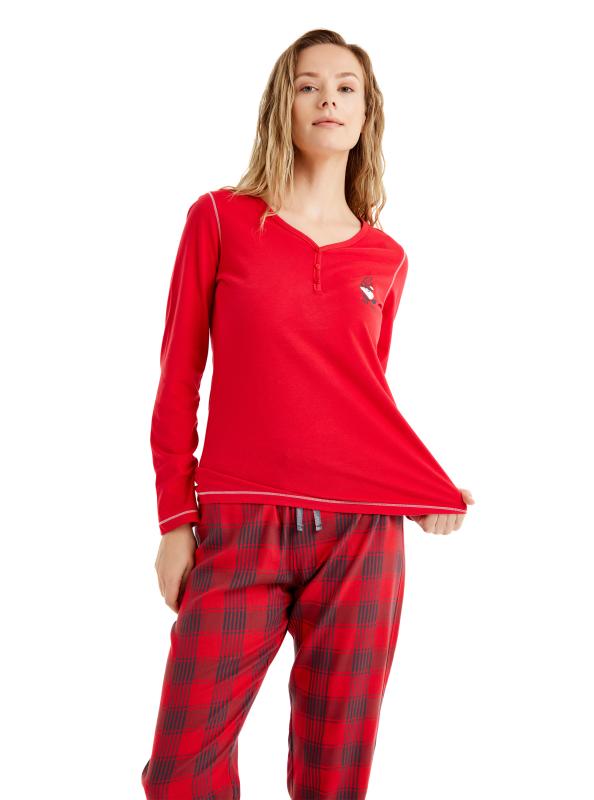 Blackspade 51623 Modal V Yaka Uzun Kollu Kadın Pijama Takımı